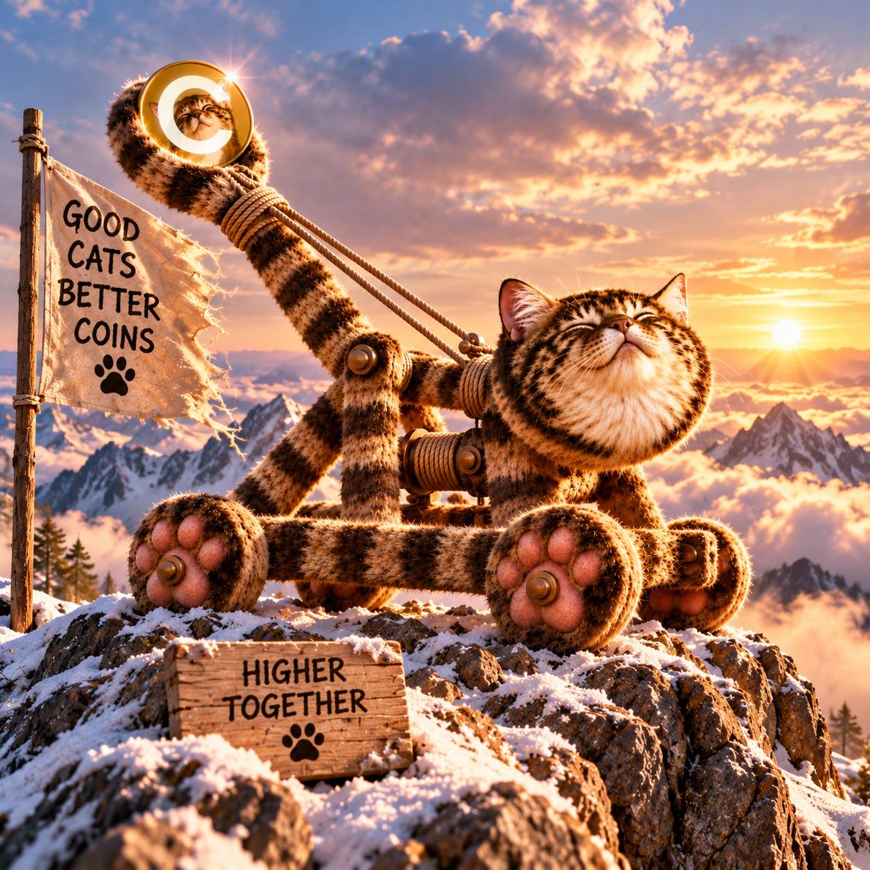 Higher together. Good cats, better coins.